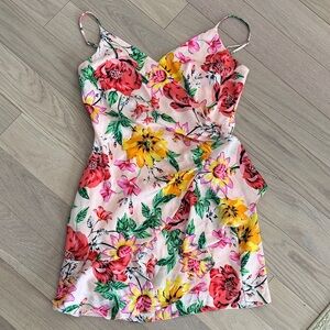Express Floral Mini Dress - Red, Yellow, Pink